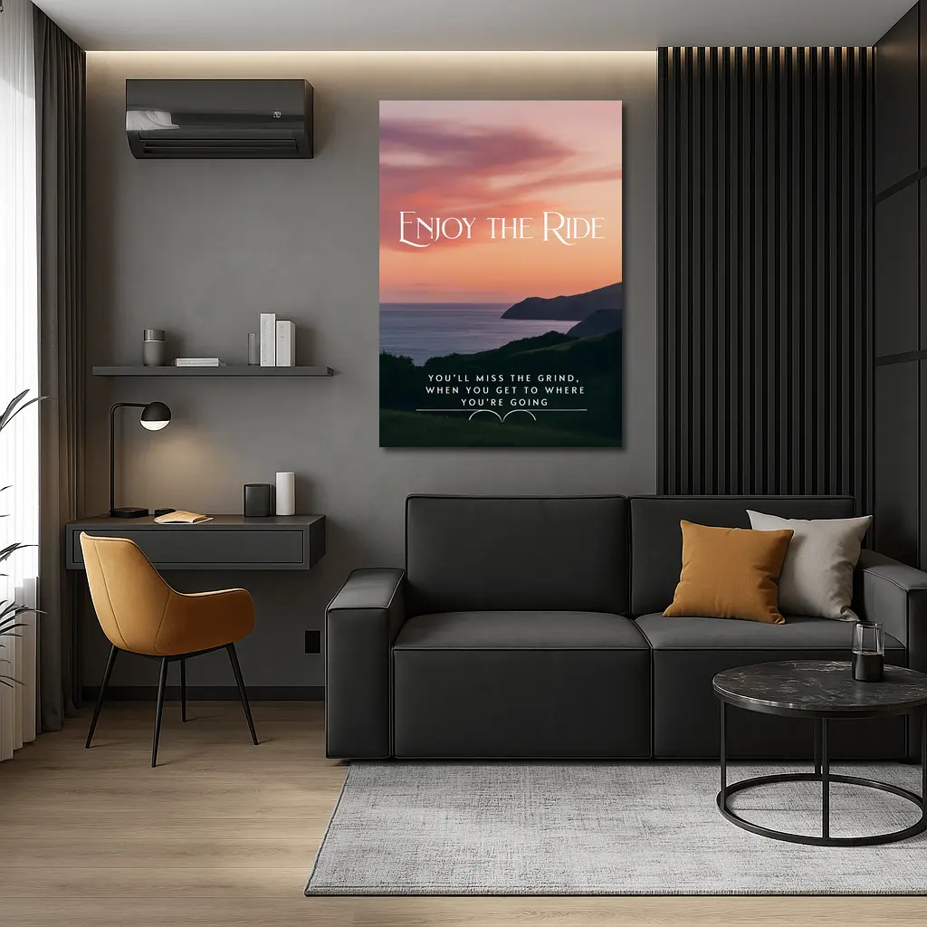 Enjoy The Ride Sunset Coastal Quote Print – Wall Art