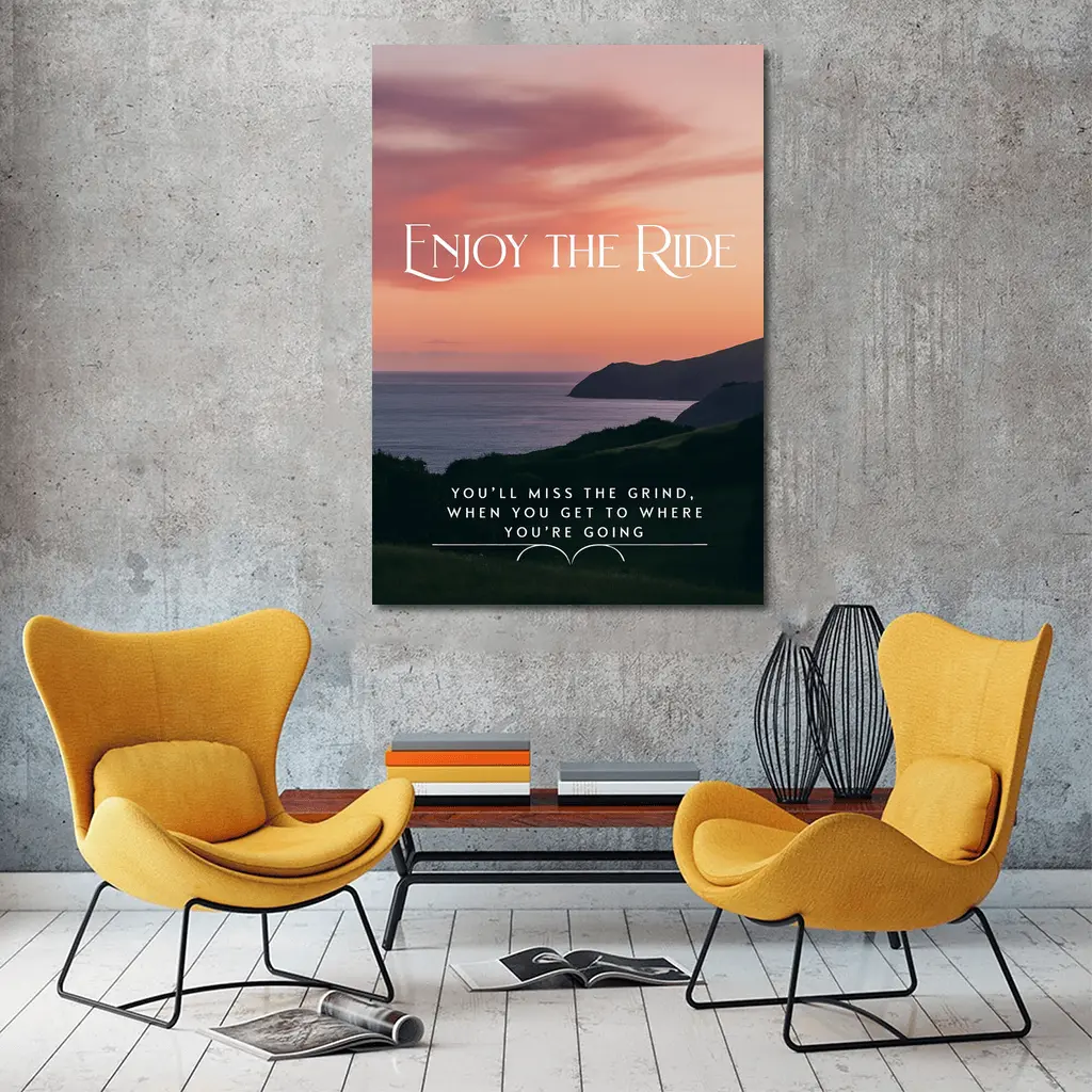 Enjoy The Ride Sunset Coastal Quote Print – Wall Art