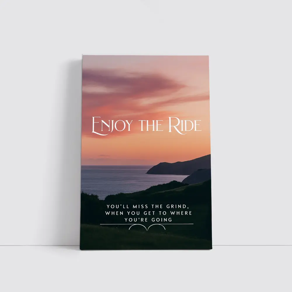 Enjoy The Ride Sunset Coastal Quote Print – Wall Art