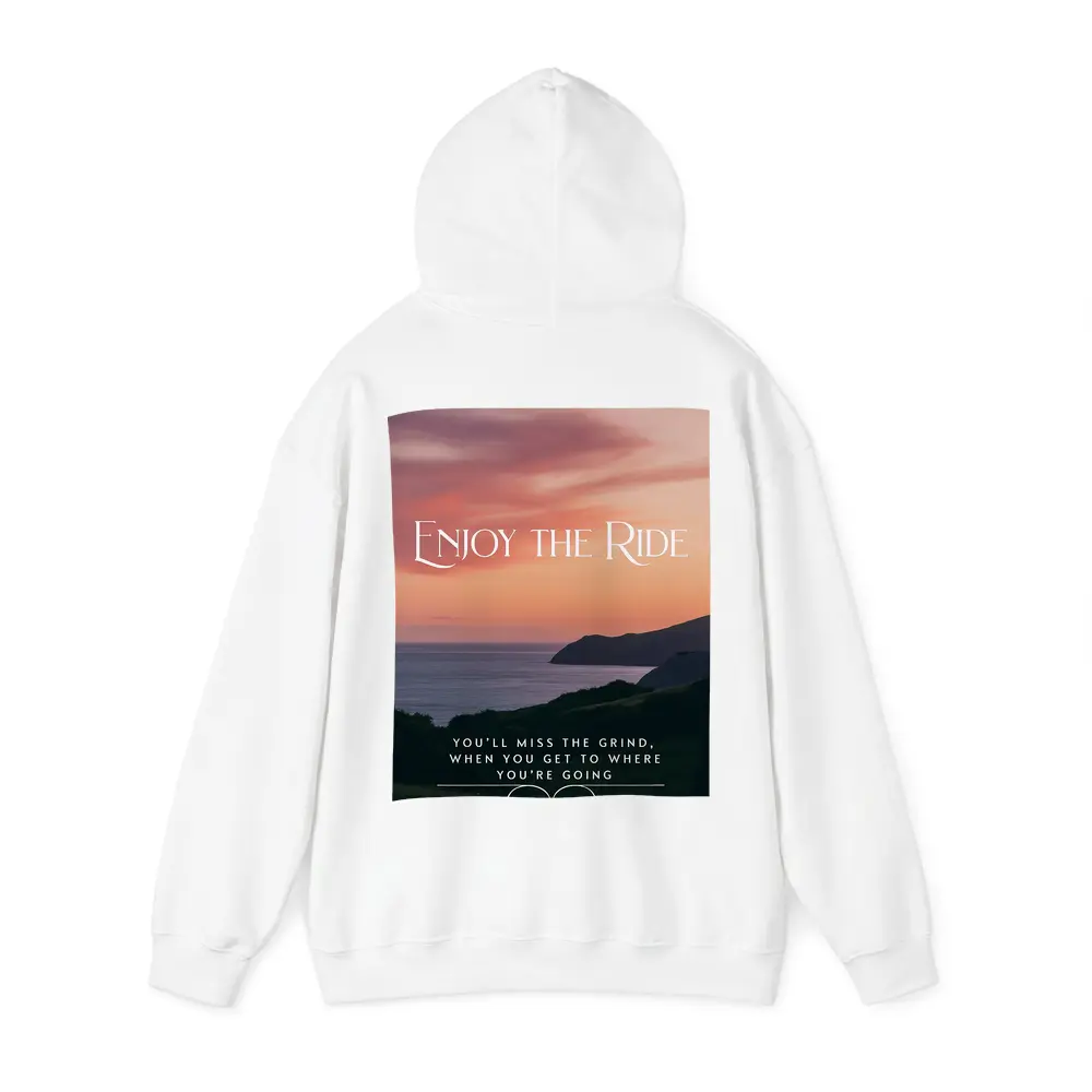 Enjoy The Ride Sunset Coastal Quote Print – Hoodies