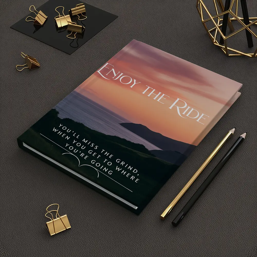 Enjoy The Ride Sunset Coastal Quote Print – Notebooks