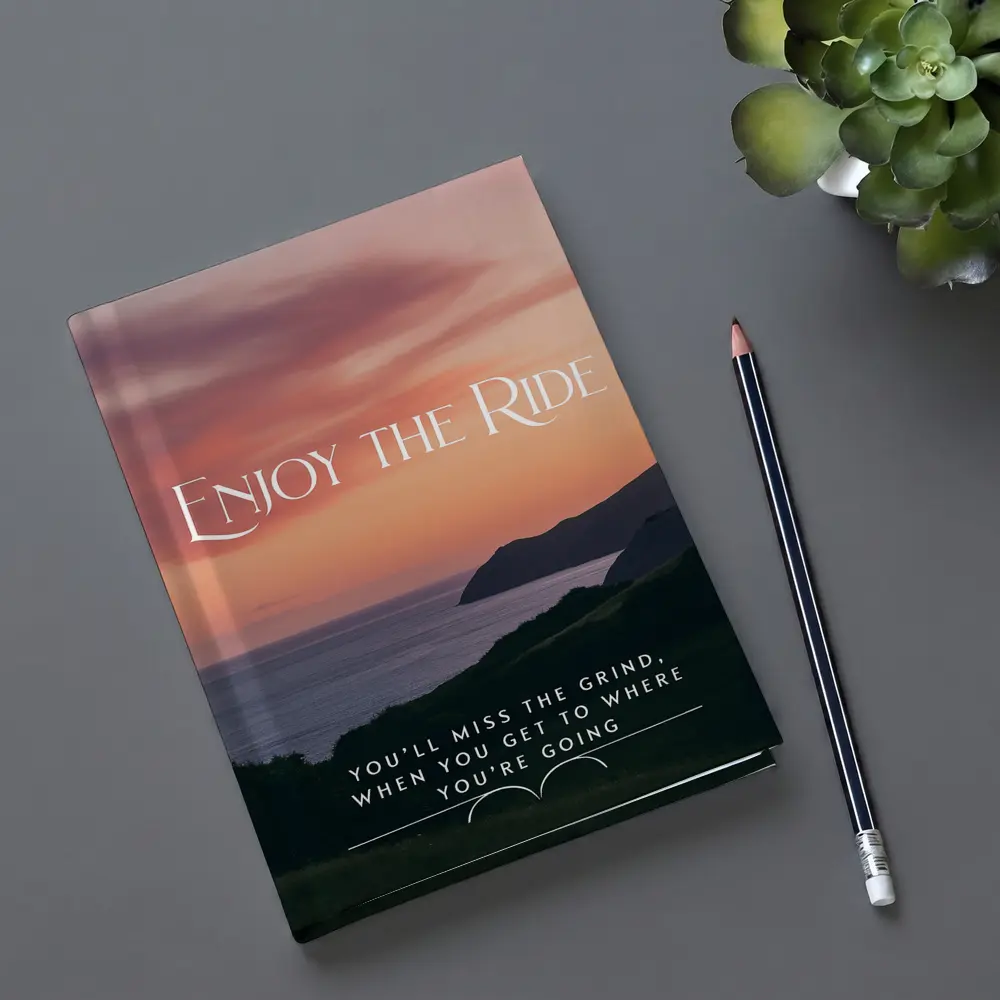 Enjoy The Ride Sunset Coastal Quote Print – Notebooks