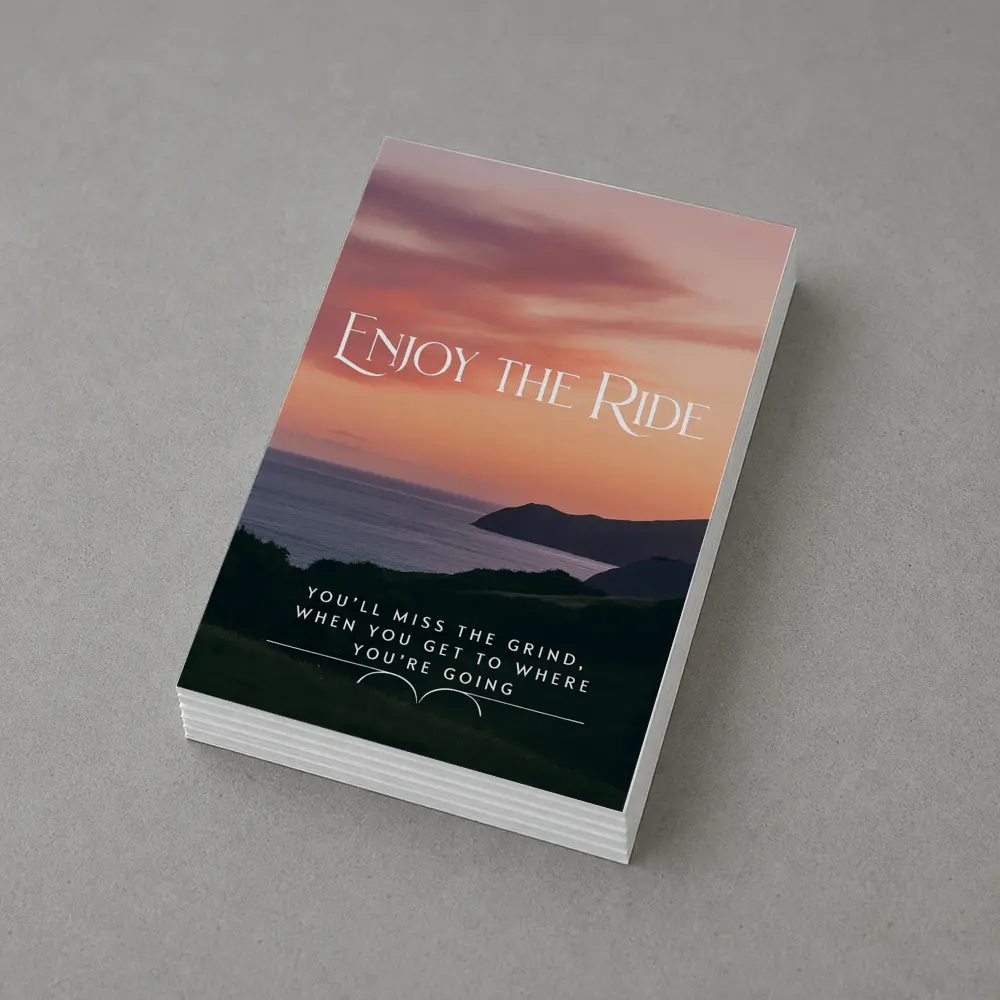 Enjoy The Ride Sunset Coastal Quote Print – Postcards