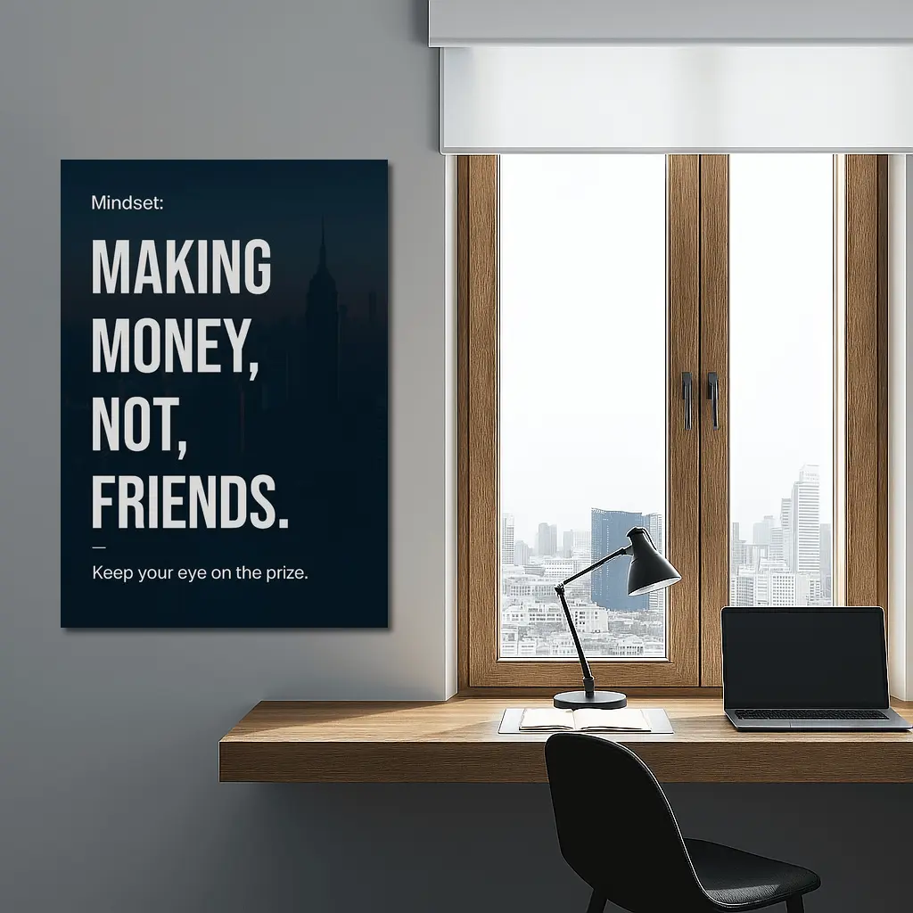 Making Money Not Friends Mindset Dark City – Wall Art