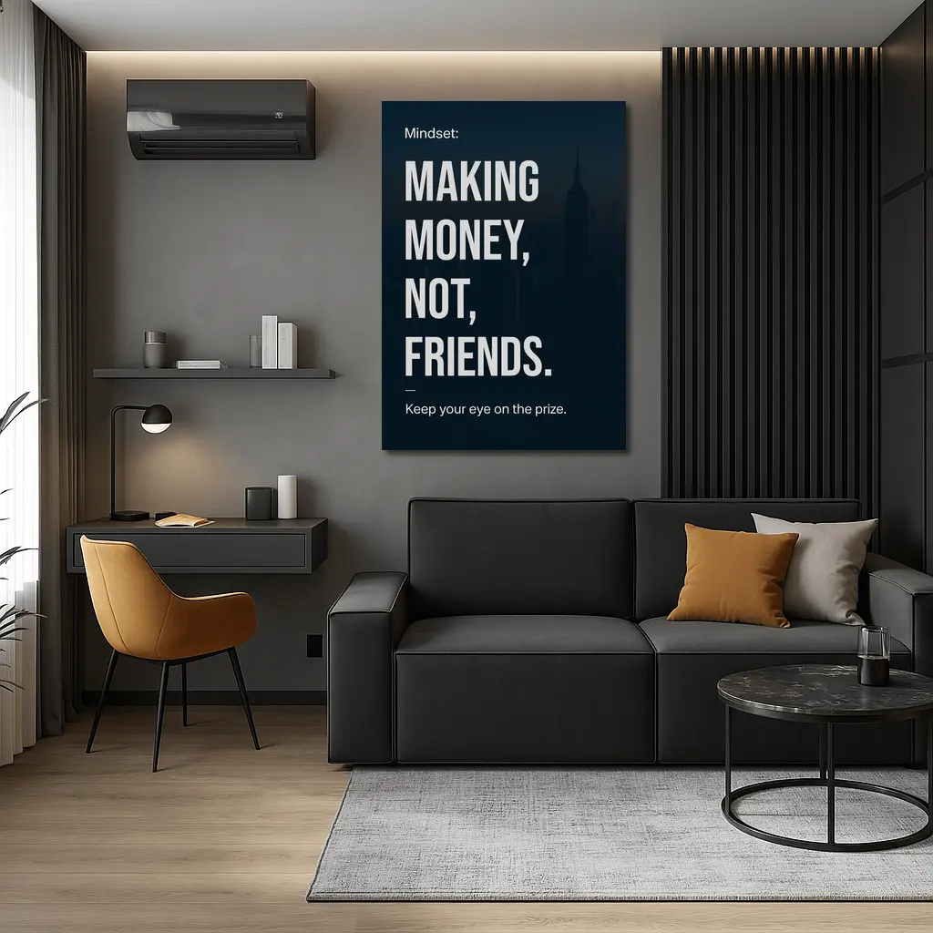 Making Money Not Friends Mindset Dark City – Wall Art