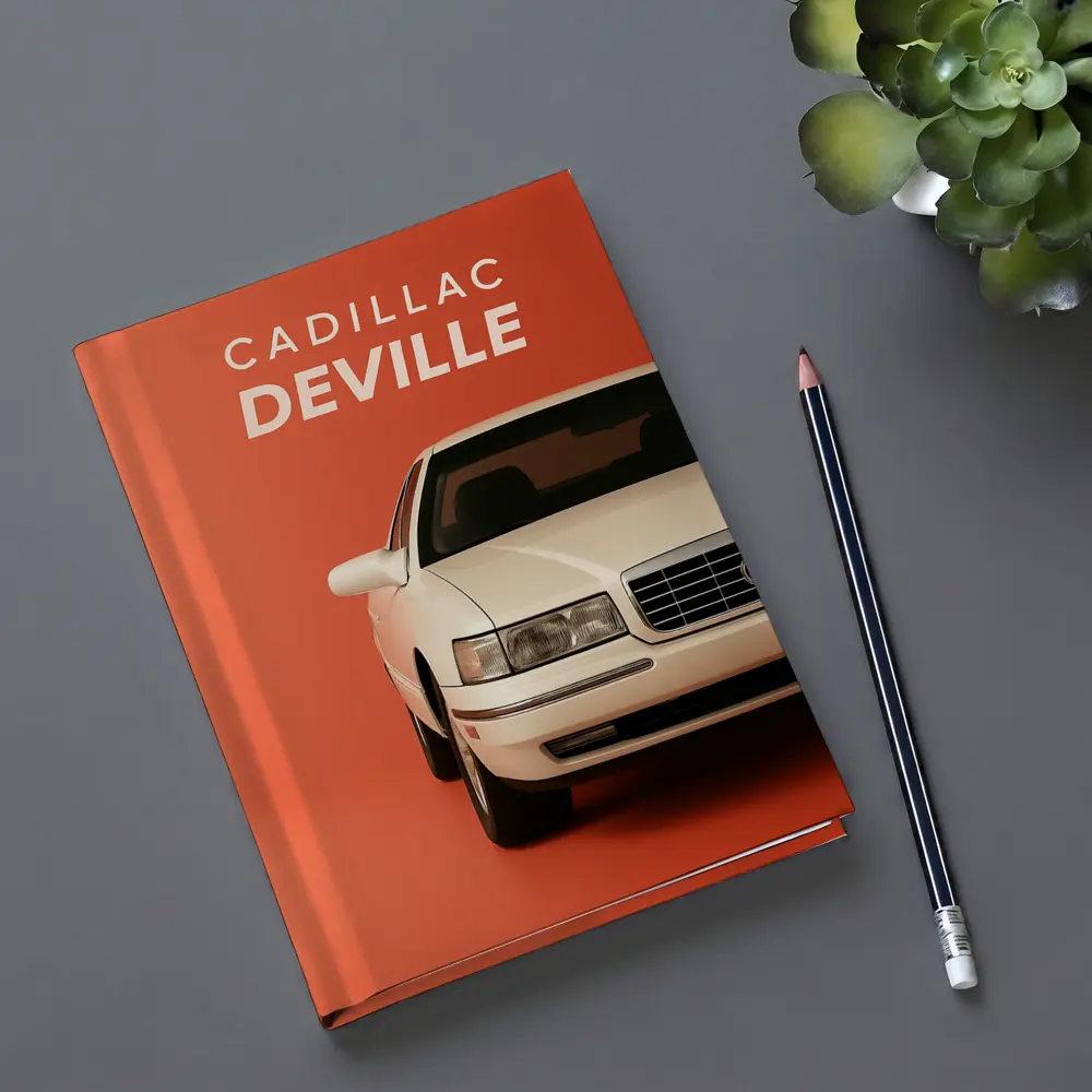 Cadillac DeVille White Car Orange Background – Notebooks