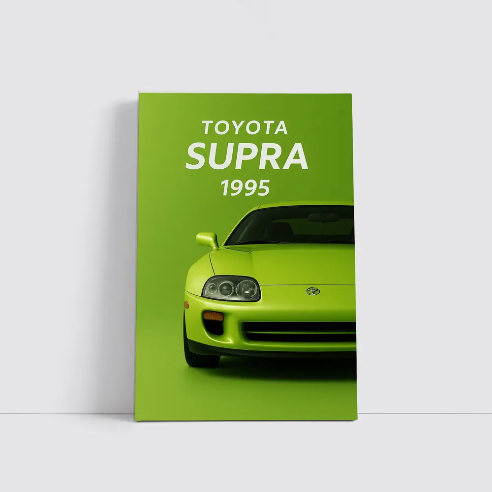 Toyota Supra Green Minimal Car Art – Wall Art