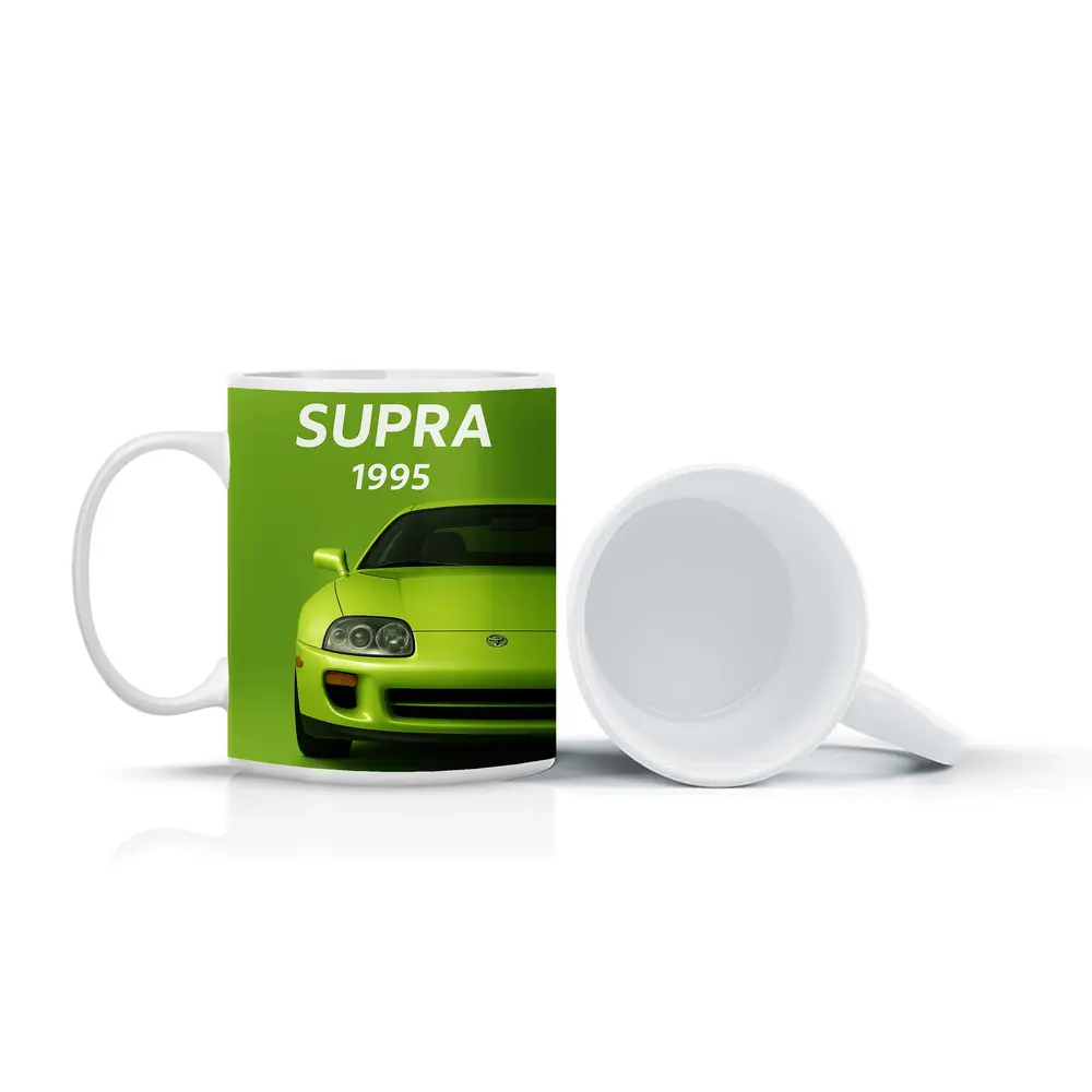 Toyota Supra Green Minimal Car Art – Mugs