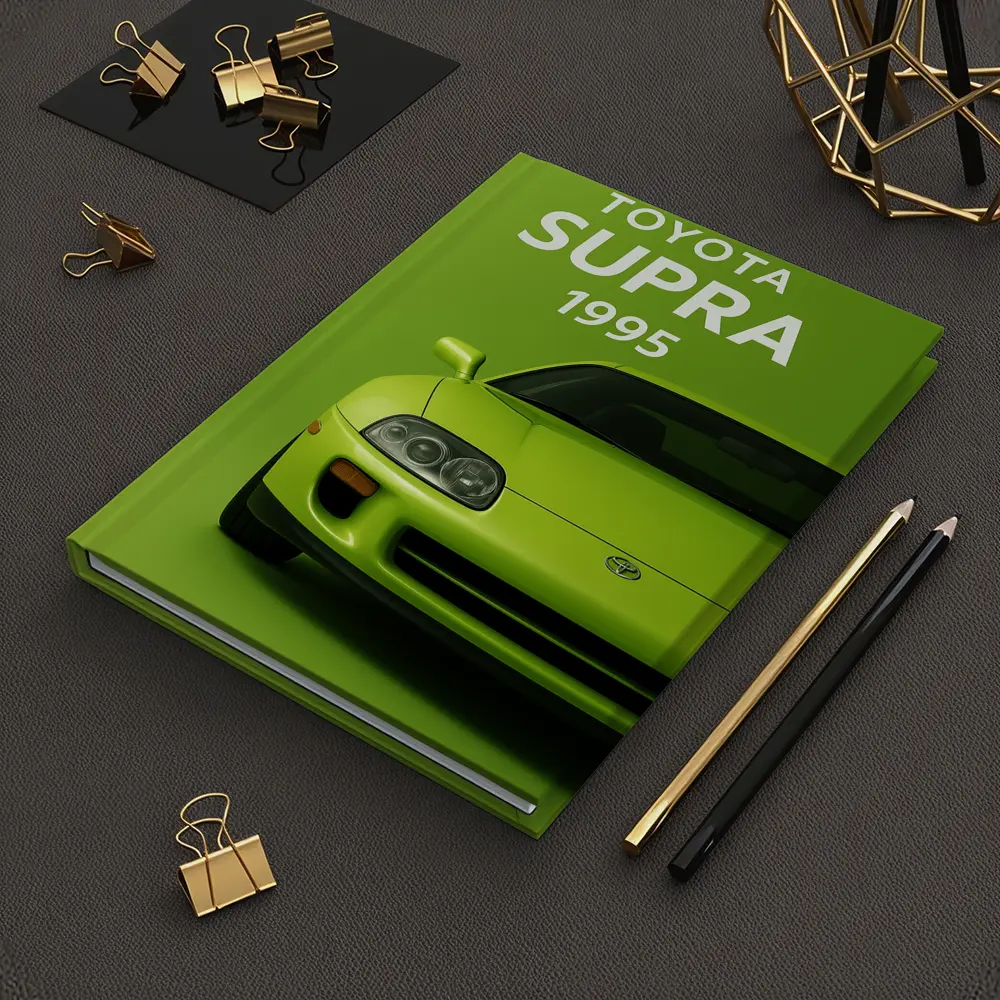 Toyota Supra Green Minimal Car Art – Notebooks