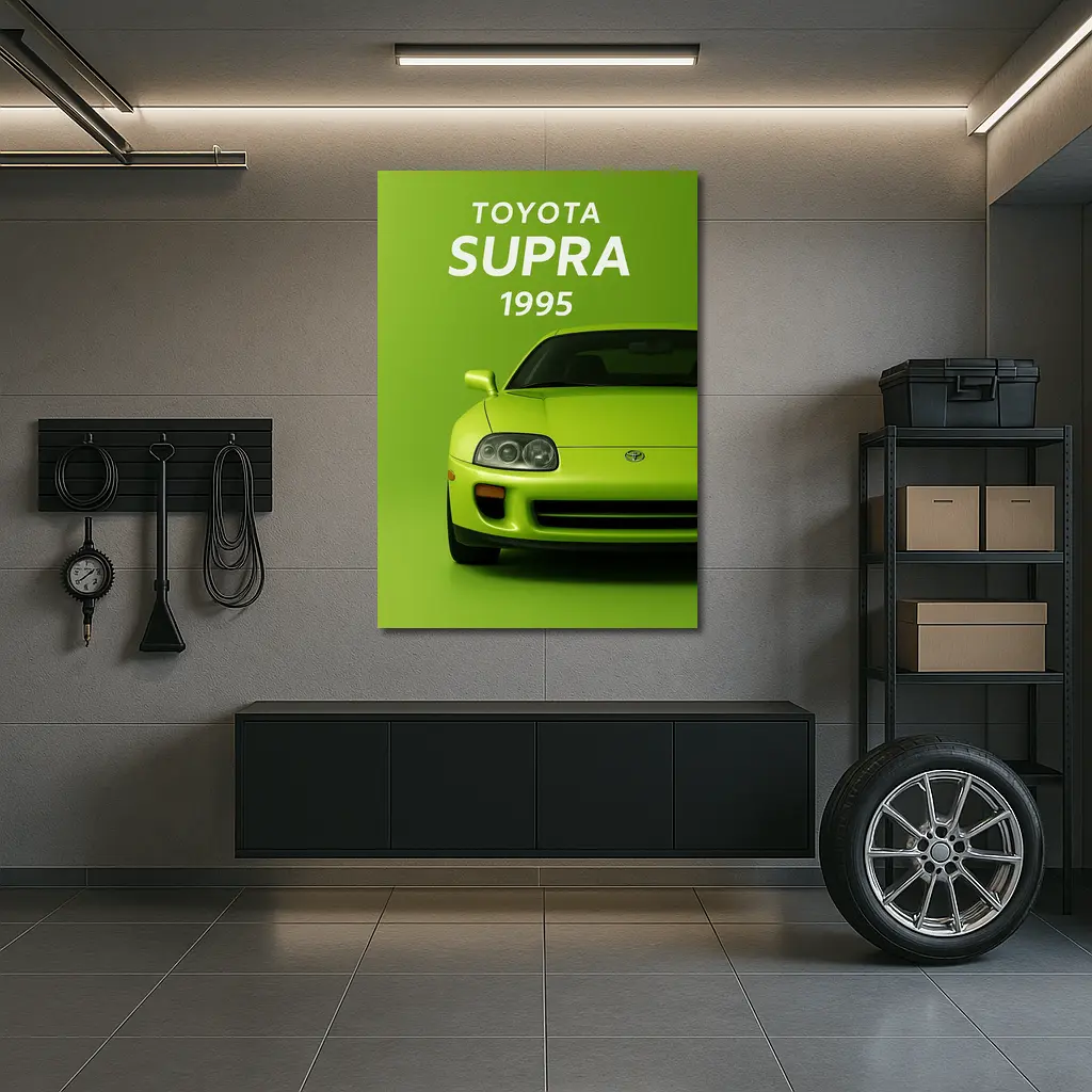 Toyota Supra Green Minimal Car Art – Wall Art