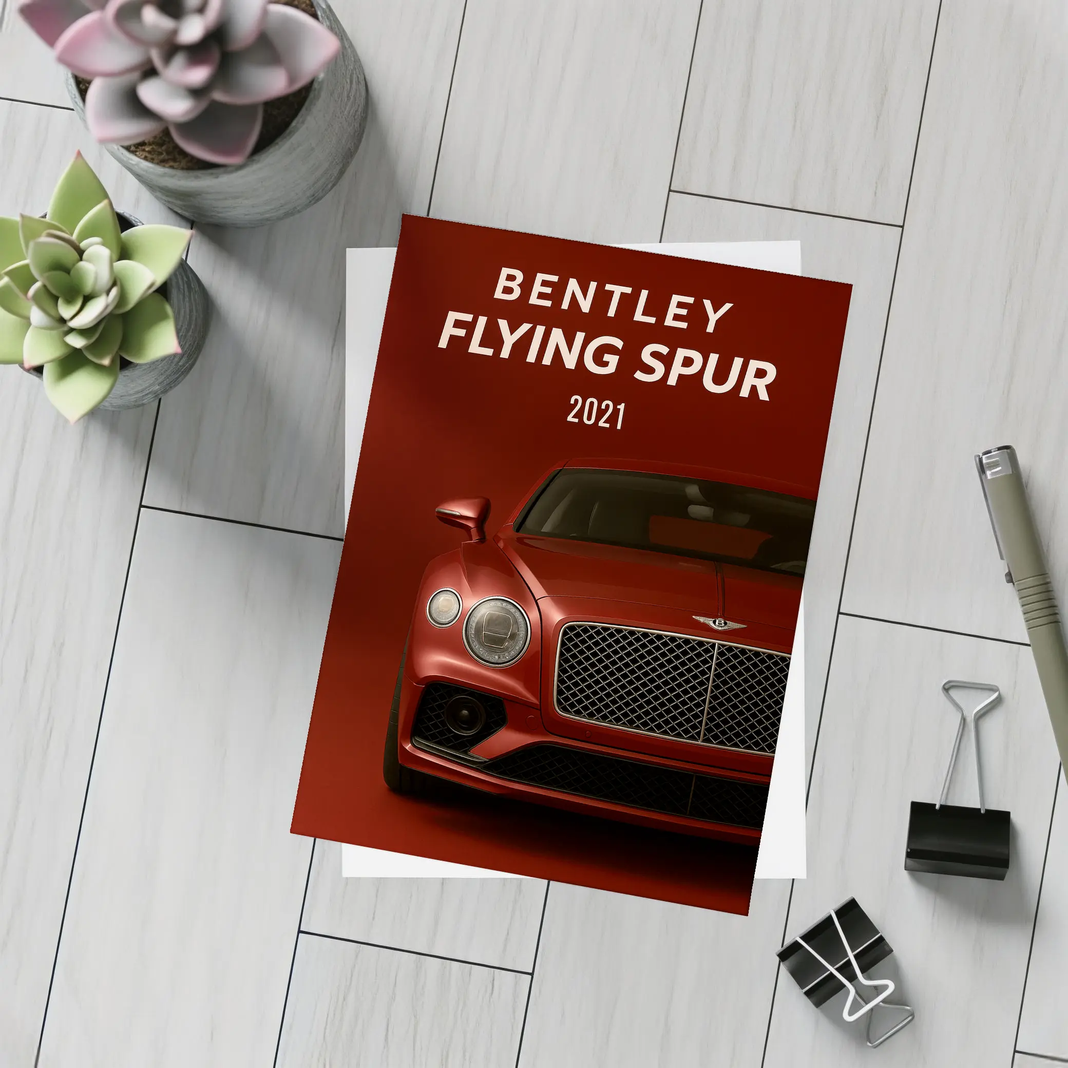 Bentley Flying Spur Dark Red Background – Postcards