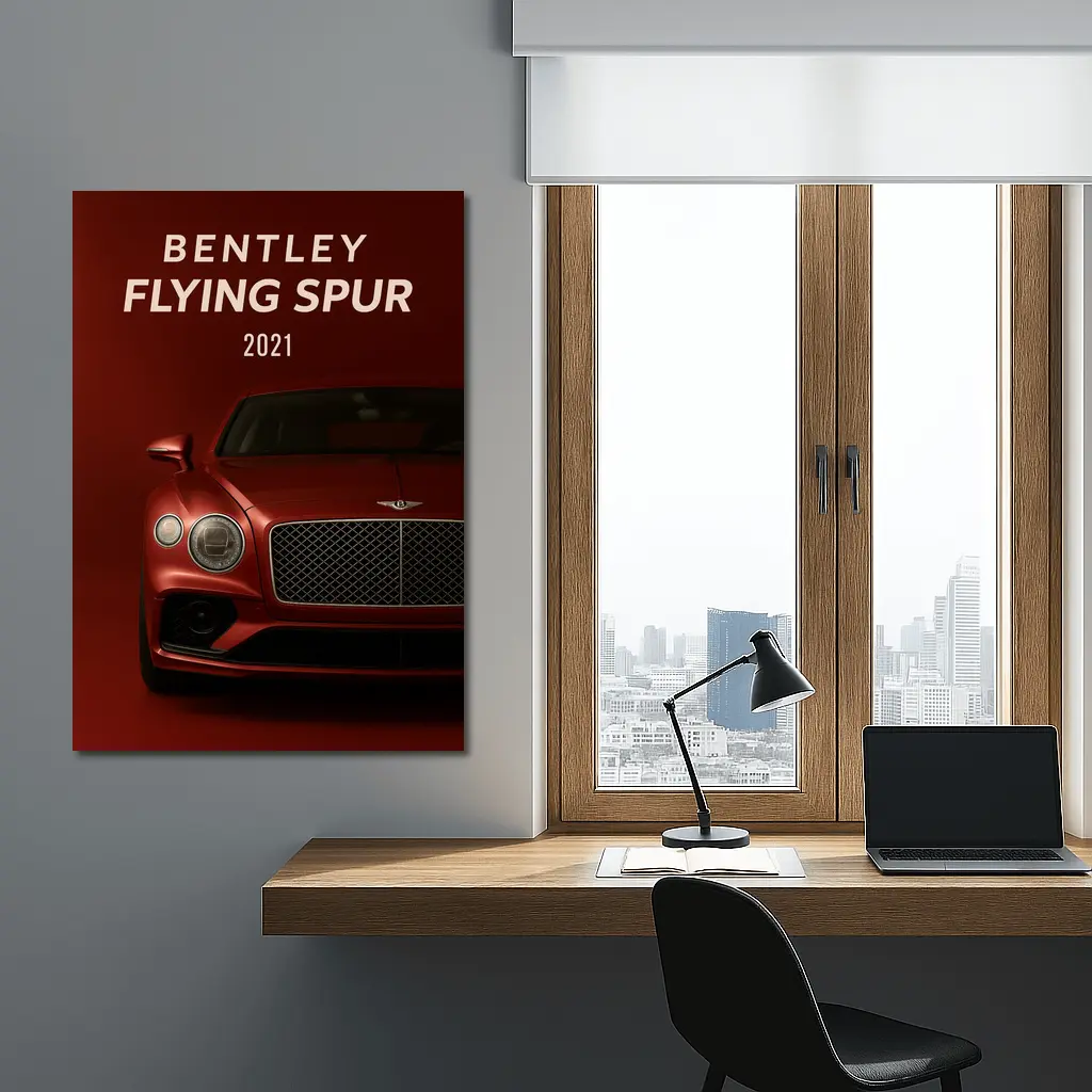 Bentley Flying Spur Dark Red Background – Wall Art