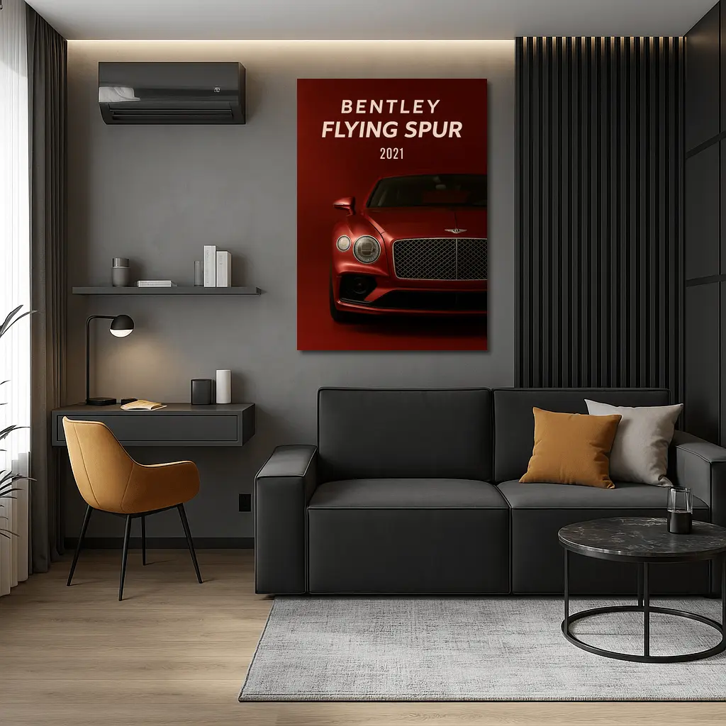 Bentley Flying Spur Dark Red Background – Wall Art