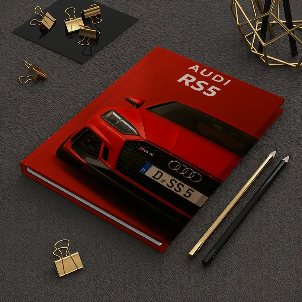 Audi RS5 Red Front View Bold Background – Notebooks