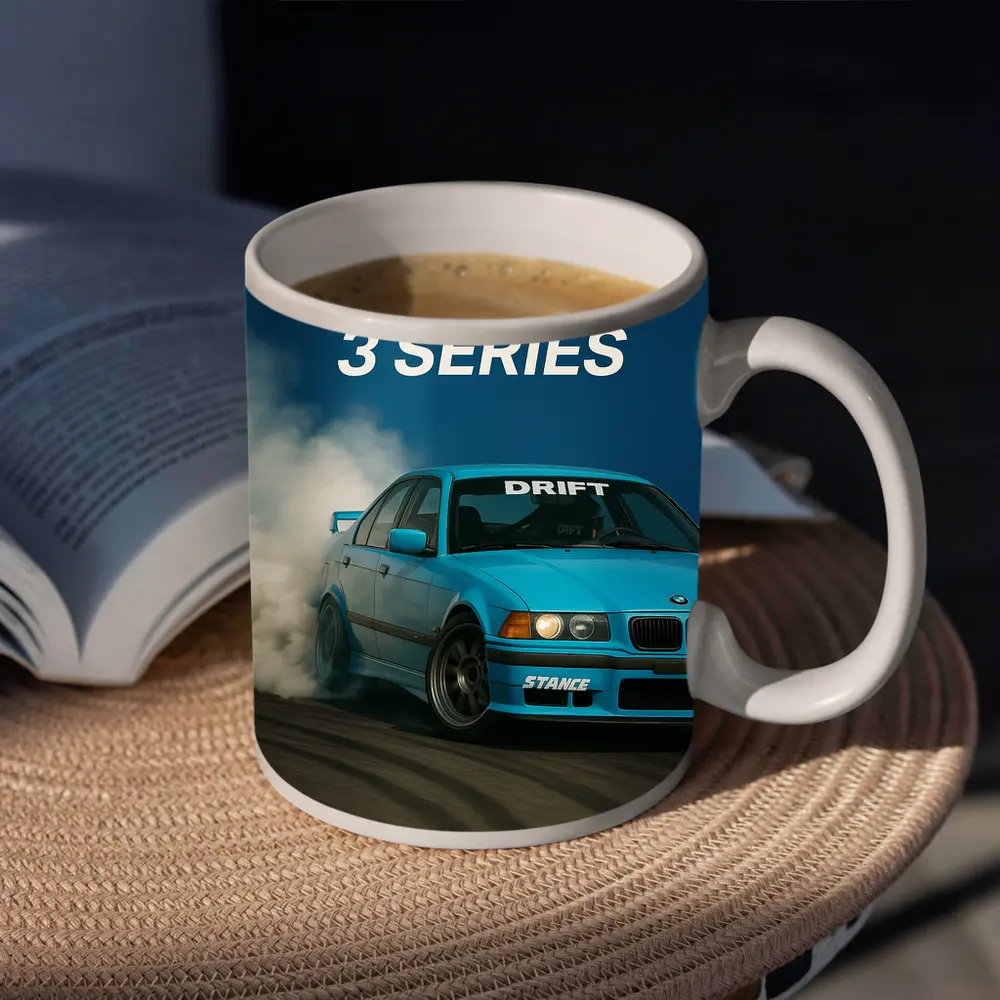 BMW 3 Series Drifting Blue Smoke Scene – Mugs
