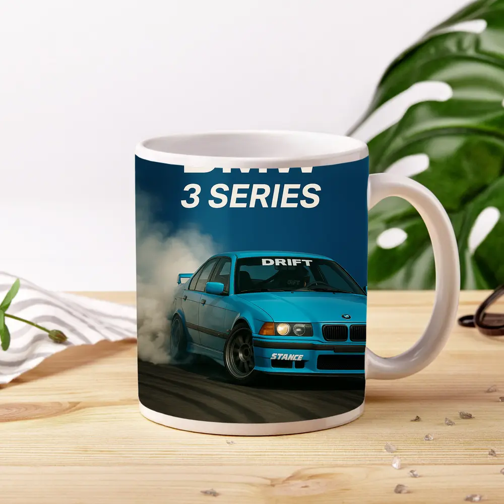 BMW 3 Series Drifting Blue Smoke Scene – Mugs