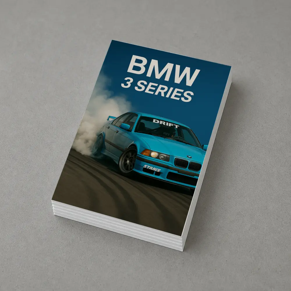 BMW 3 Series Drifting Blue Smoke Scene – Postcards