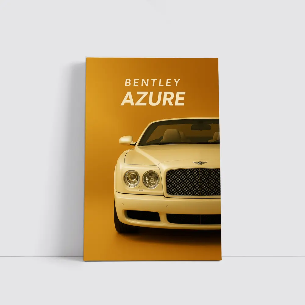 Bentley Azure Luxury Car Gold Background – Wall Art