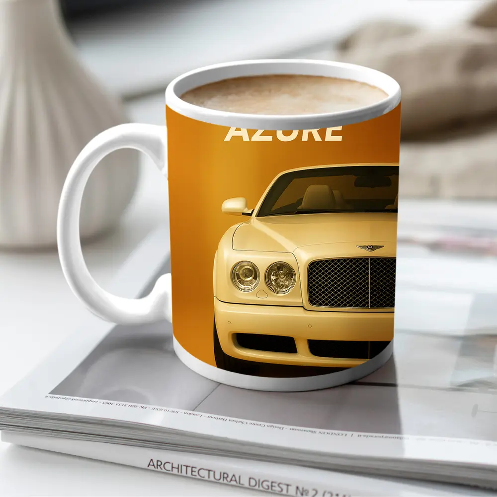 Bentley Azure Luxury Car Gold Background – Mugs