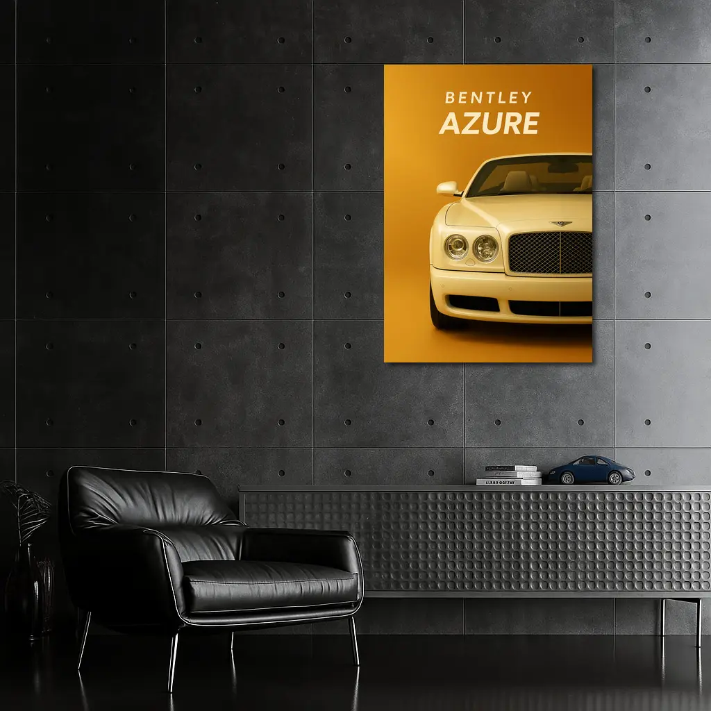 Bentley Azure Luxury Car Gold Background – Wall Art