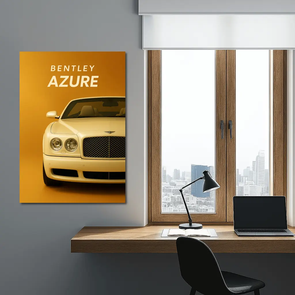 Bentley Azure Luxury Car Gold Background – Wall Art