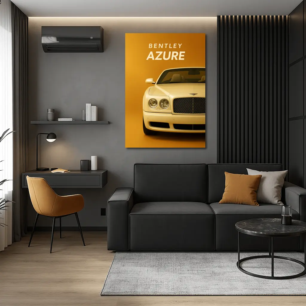 Bentley Azure Luxury Car Gold Background – Wall Art