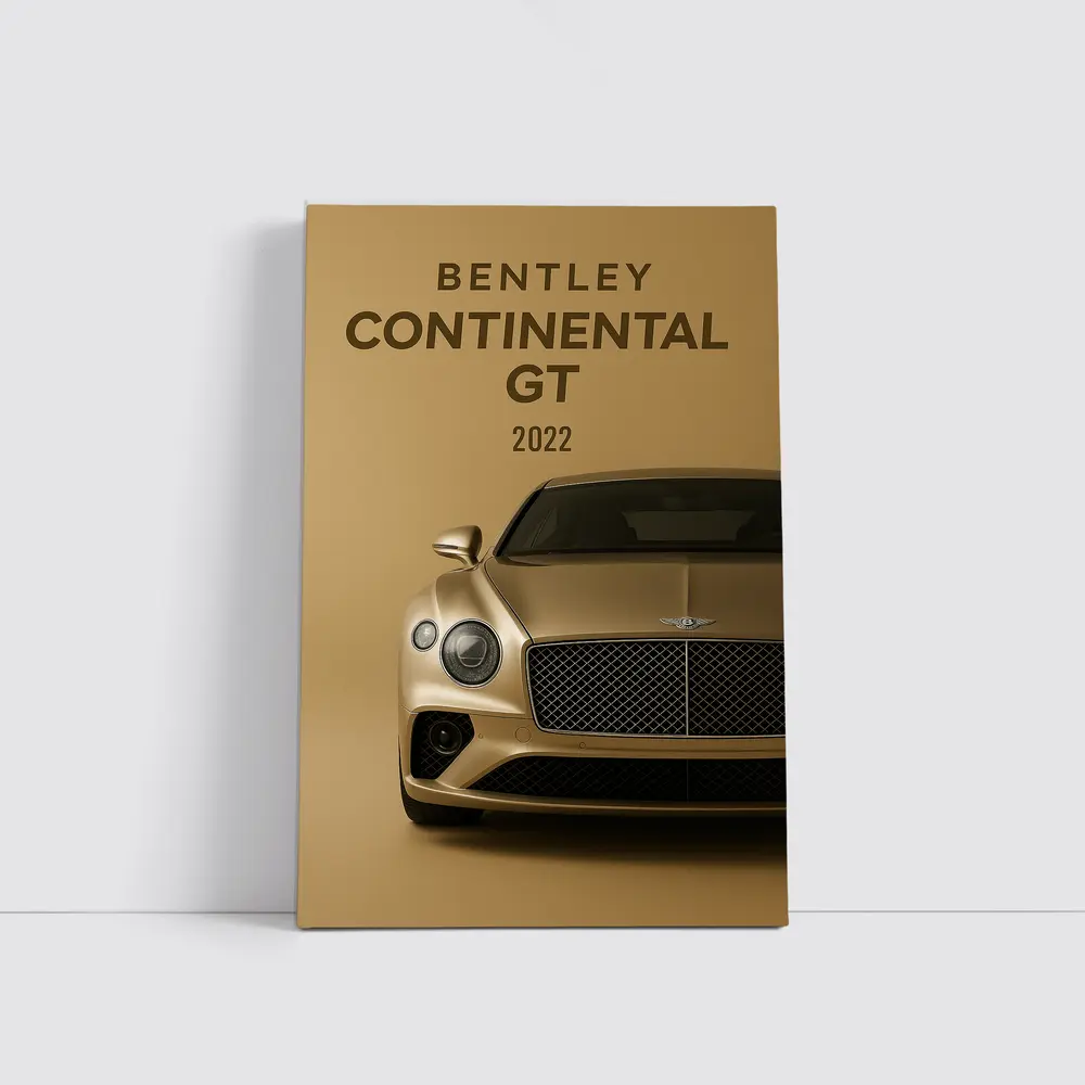Bentley Continental GT Gold Beige Background – Wall Art