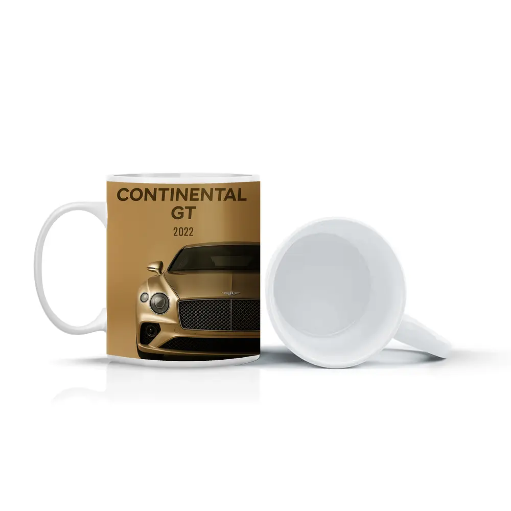 Bentley Continental GT Gold Beige Background – Mugs
