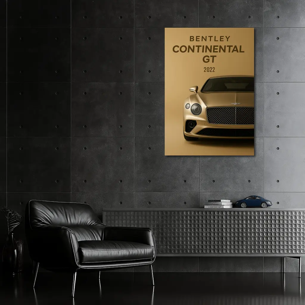 Bentley Continental GT Gold Beige Background – Wall Art