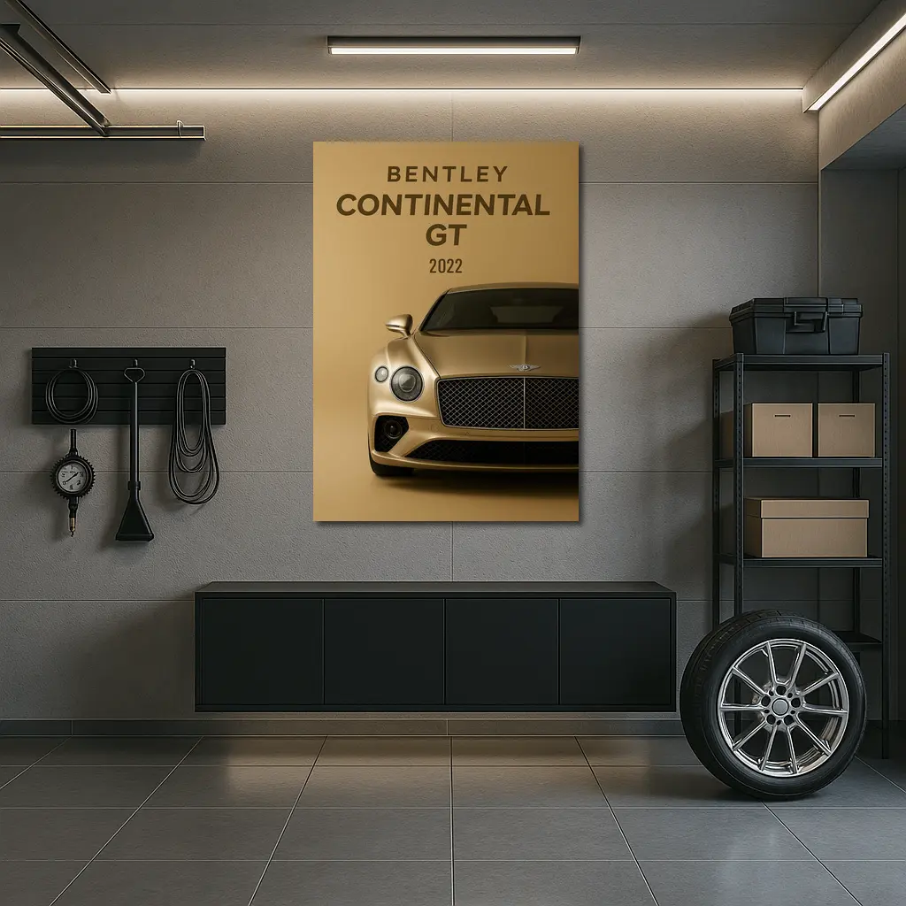 Bentley Continental GT Gold Beige Background – Wall Art
