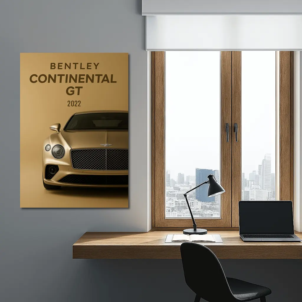 Bentley Continental GT Gold Beige Background – Wall Art