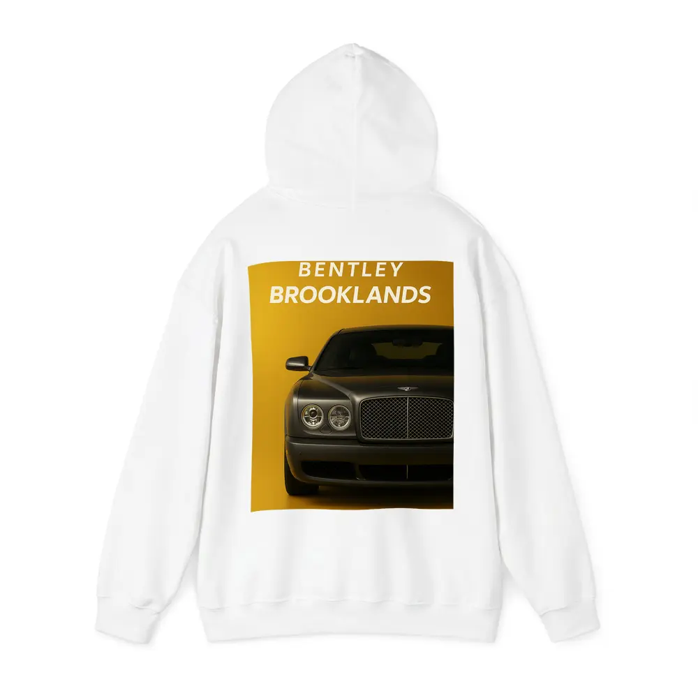Bentley Brooklands Front View Yellow Background – Hoodies