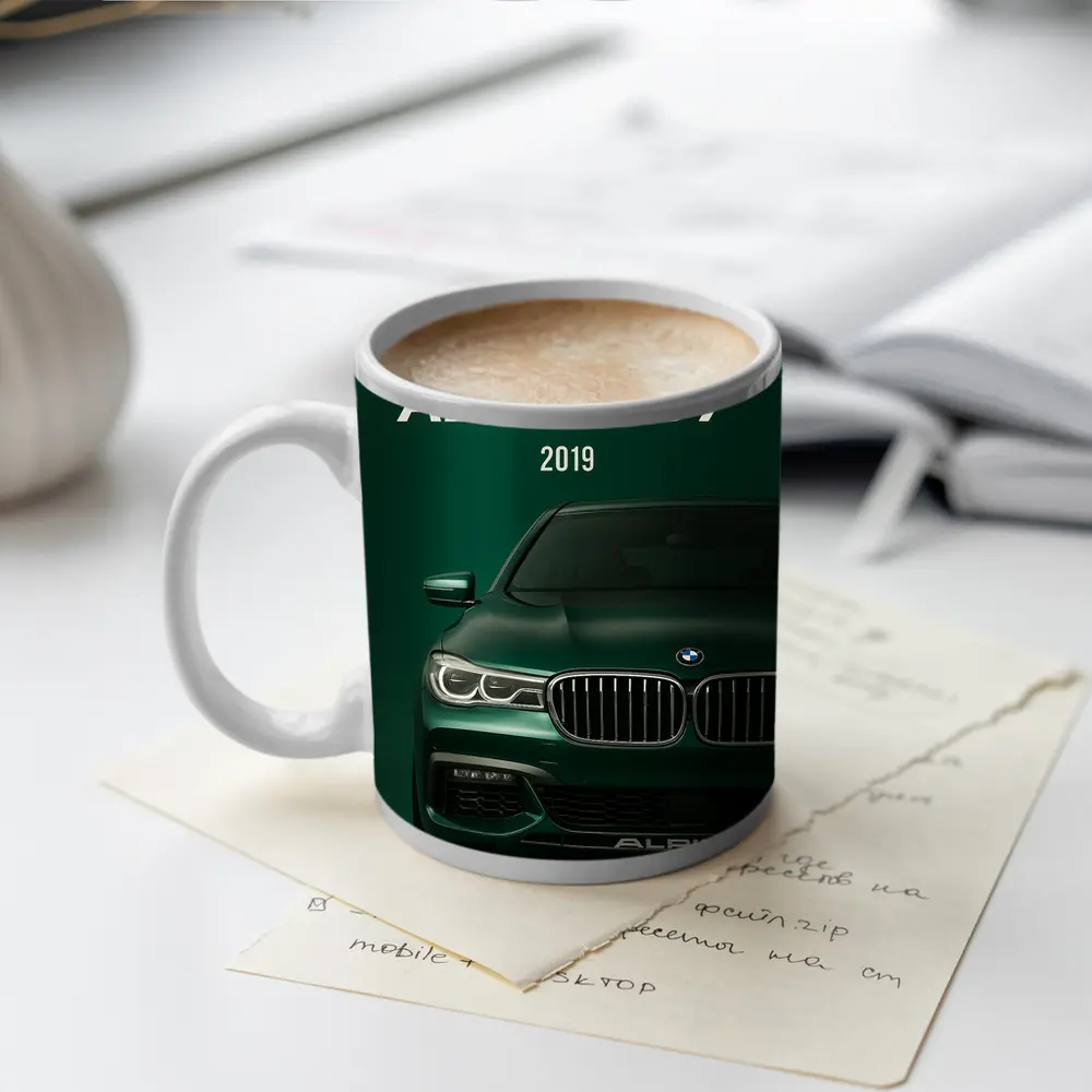BMW Alpina B7 Green Front View – Mugs