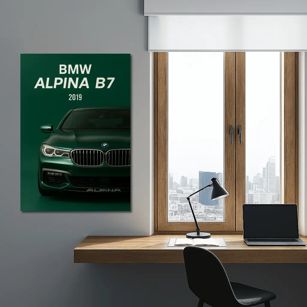 BMW Alpina B7 Green Front View – Wall Art
