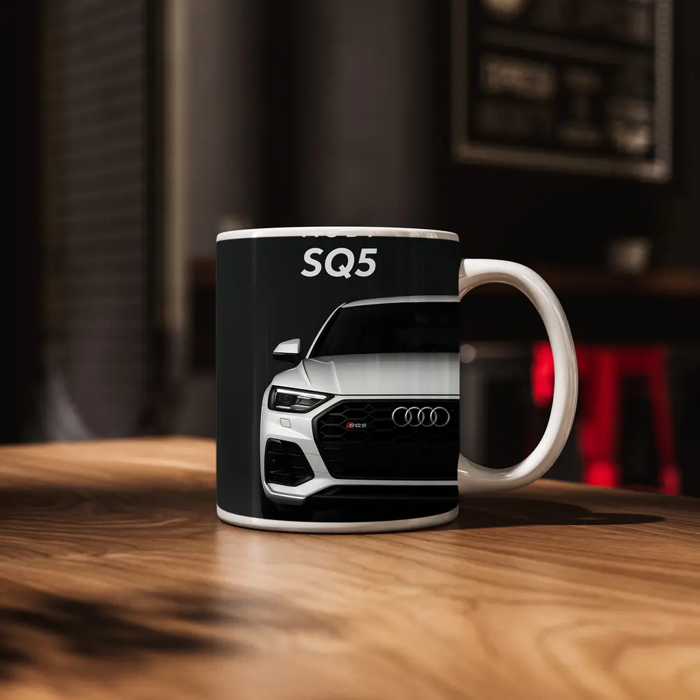 Audi SQ5 Front View Dark Background – Mugs