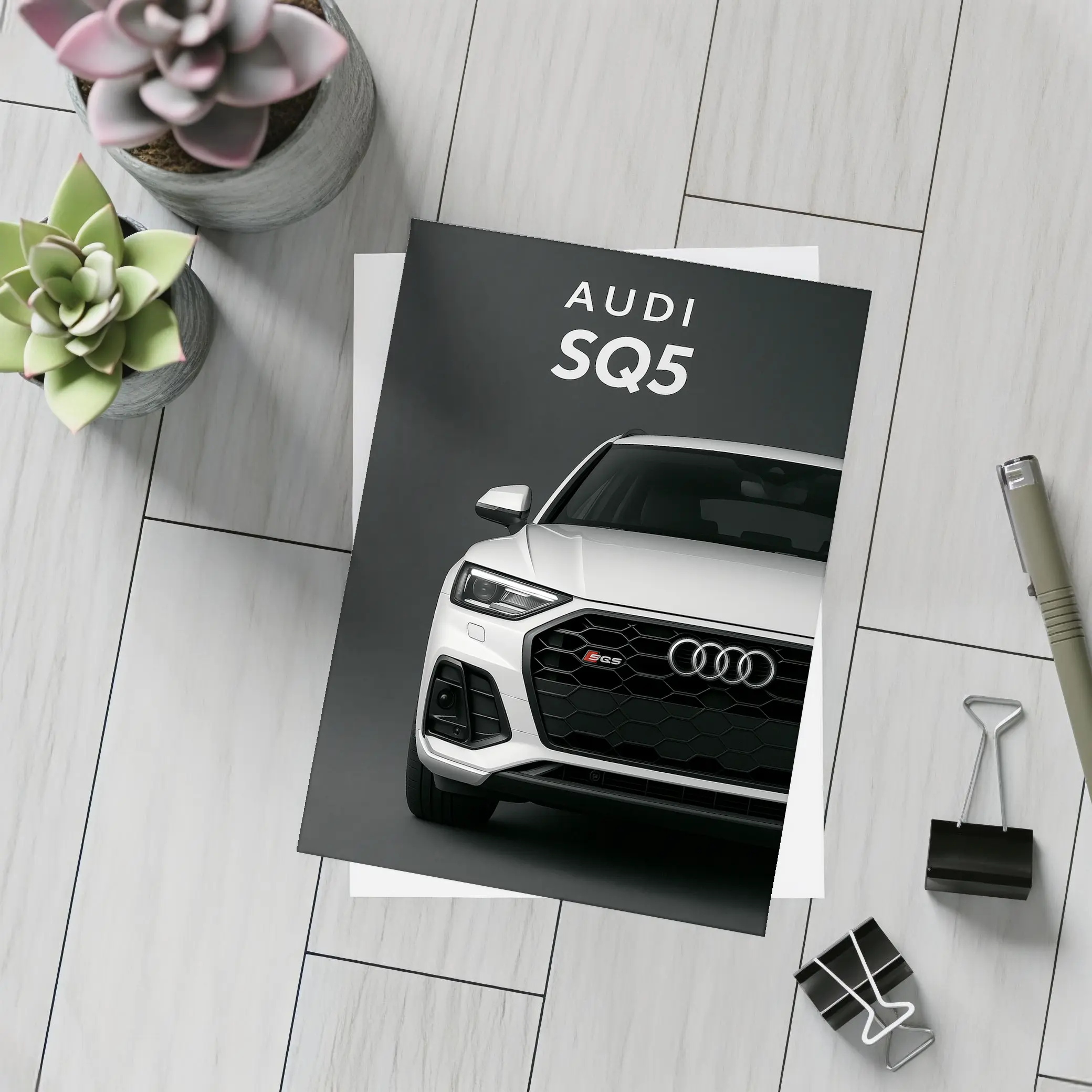 Audi SQ5 Front View Dark Background – Postcards