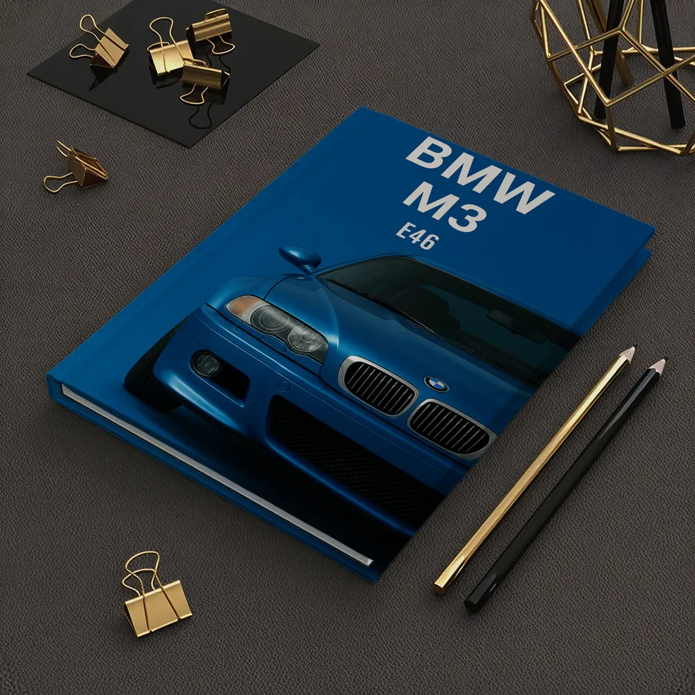 BMW M3 E46 Blue Front View Art – Notebooks
