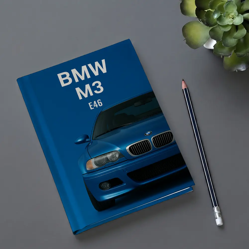 BMW M3 E46 Blue Front View Art – Notebooks