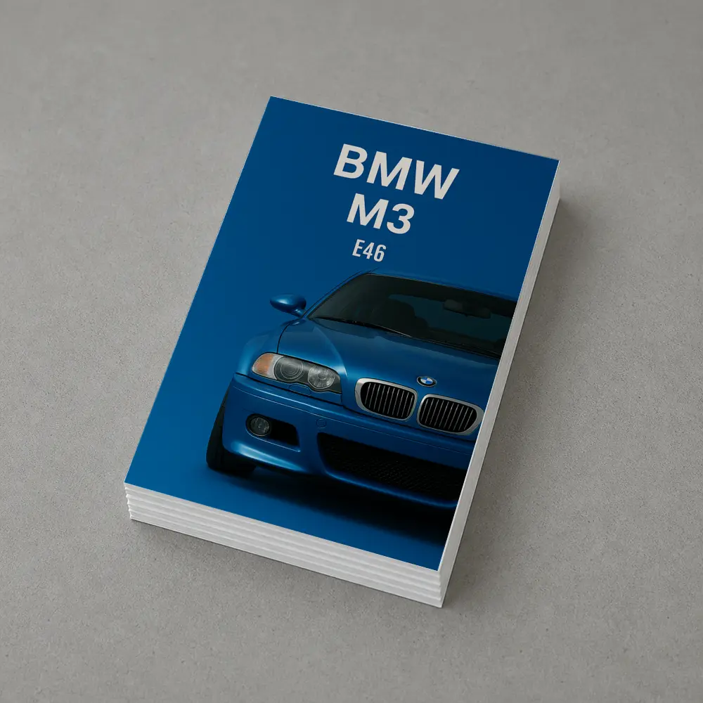 BMW M3 E46 Blue Front View Art – Postcards