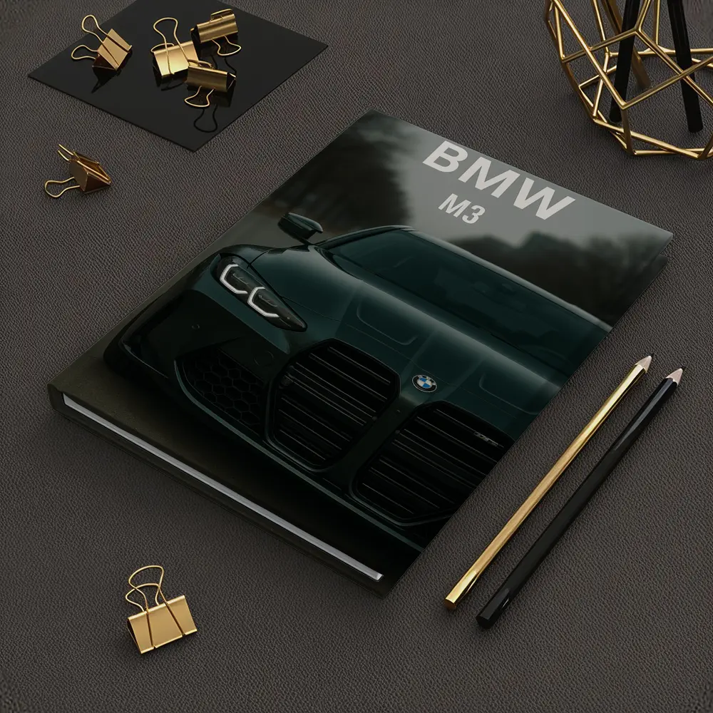 BMW M3 Dark Green Front View Street – Notebooks