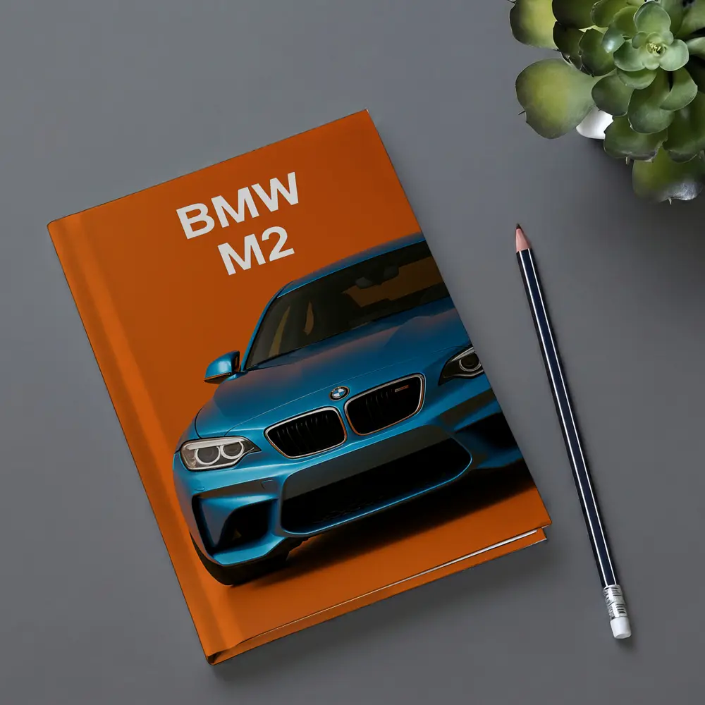 BMW M2 Blue Car Orange Background Art – Notebooks