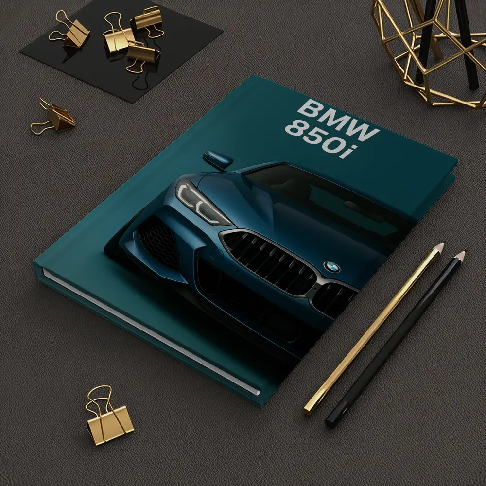 BMW 850i Front View Teal Background – Notebooks