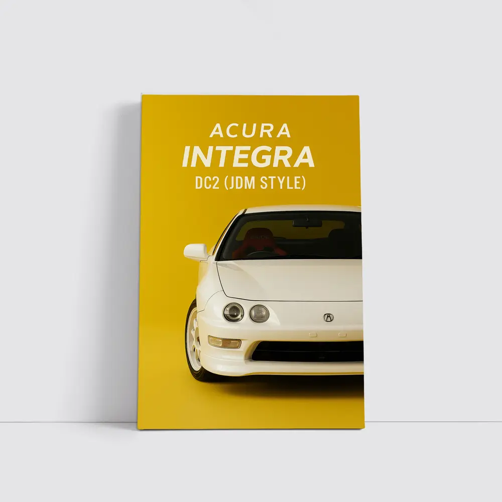 Acura Integra DC2 JDM Style Yellow Background – Wall Art