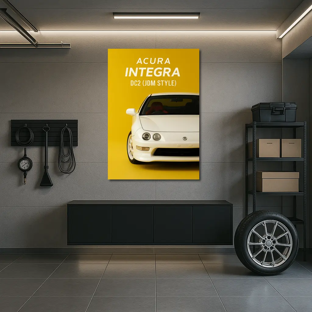 Acura Integra DC2 JDM Style Yellow Background – Wall Art