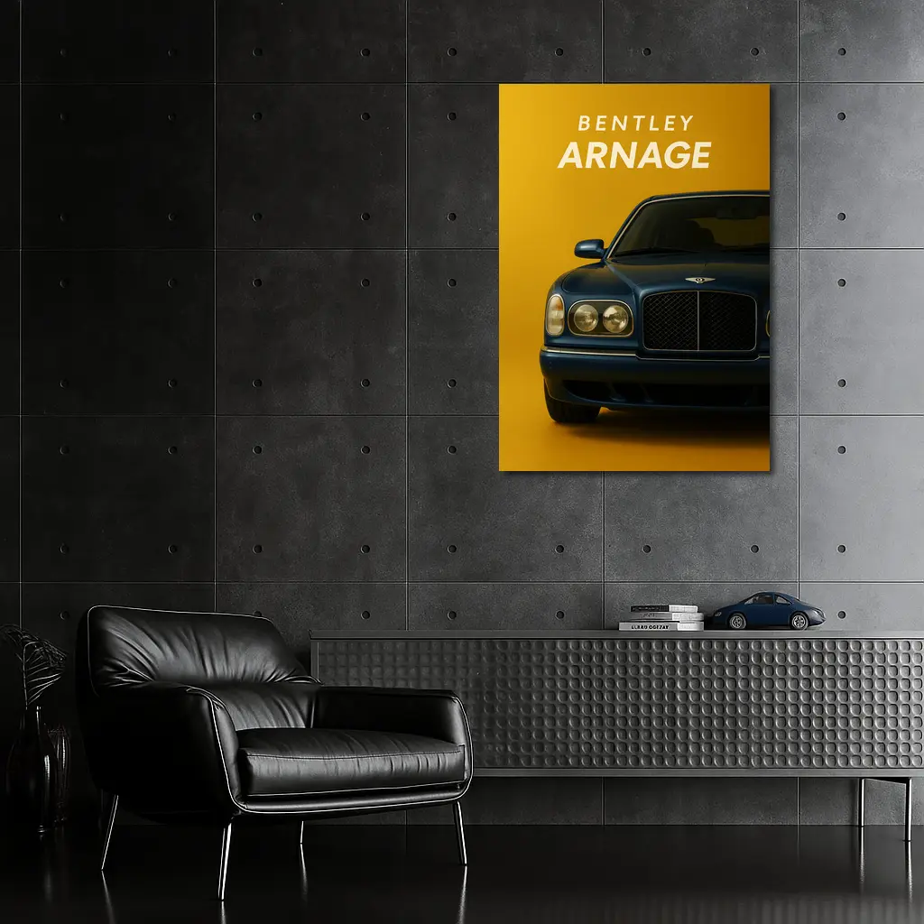 Bentley Arnage Deep Blue On Yellow – Wall Art