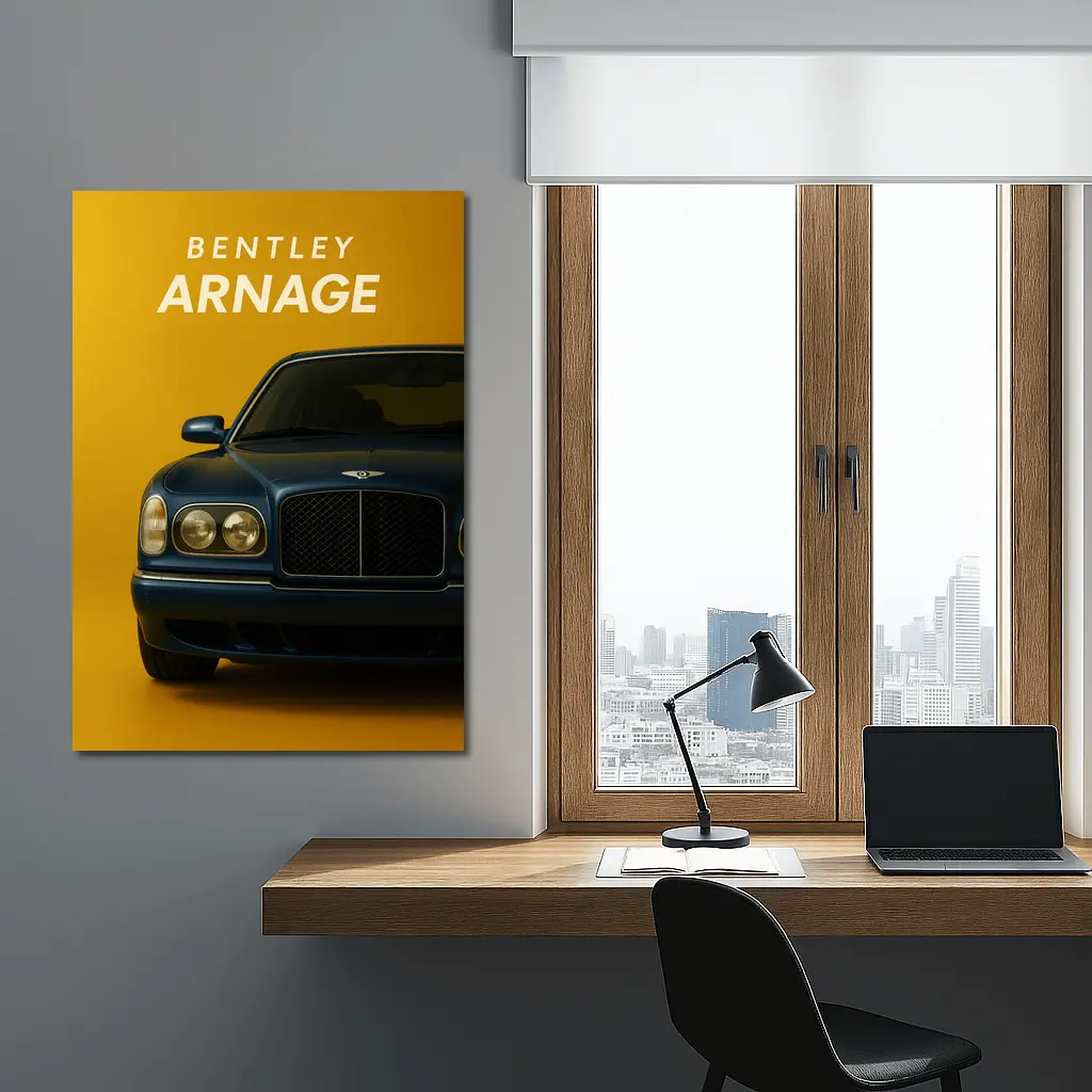 Bentley Arnage Deep Blue On Yellow – Wall Art