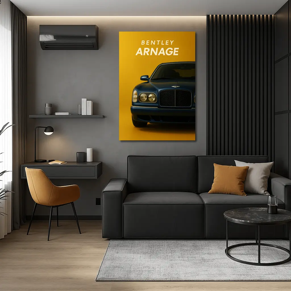 Bentley Arnage Deep Blue On Yellow – Wall Art