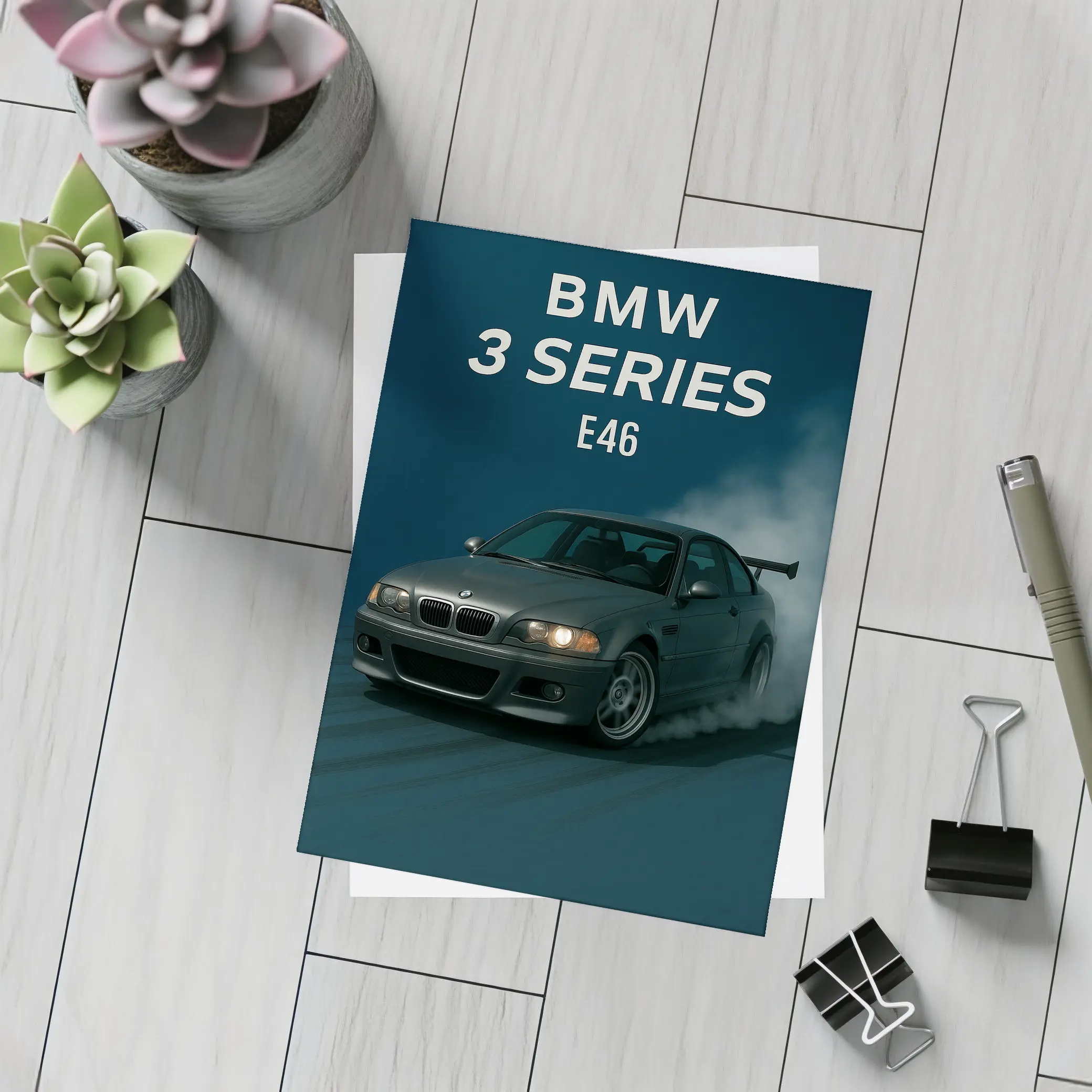 BMW 3 Series E46 Dark Smoky Background – Postcards
