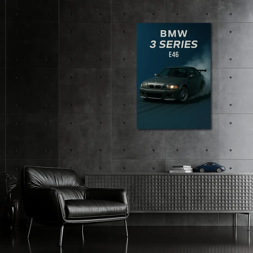 BMW 3 Series E46 Dark Smoky Background – Wall Art