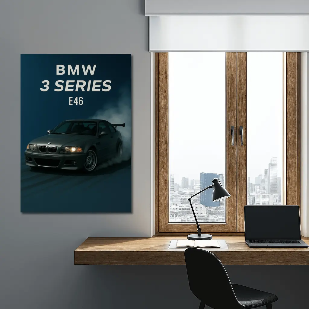 BMW 3 Series E46 Dark Smoky Background – Wall Art